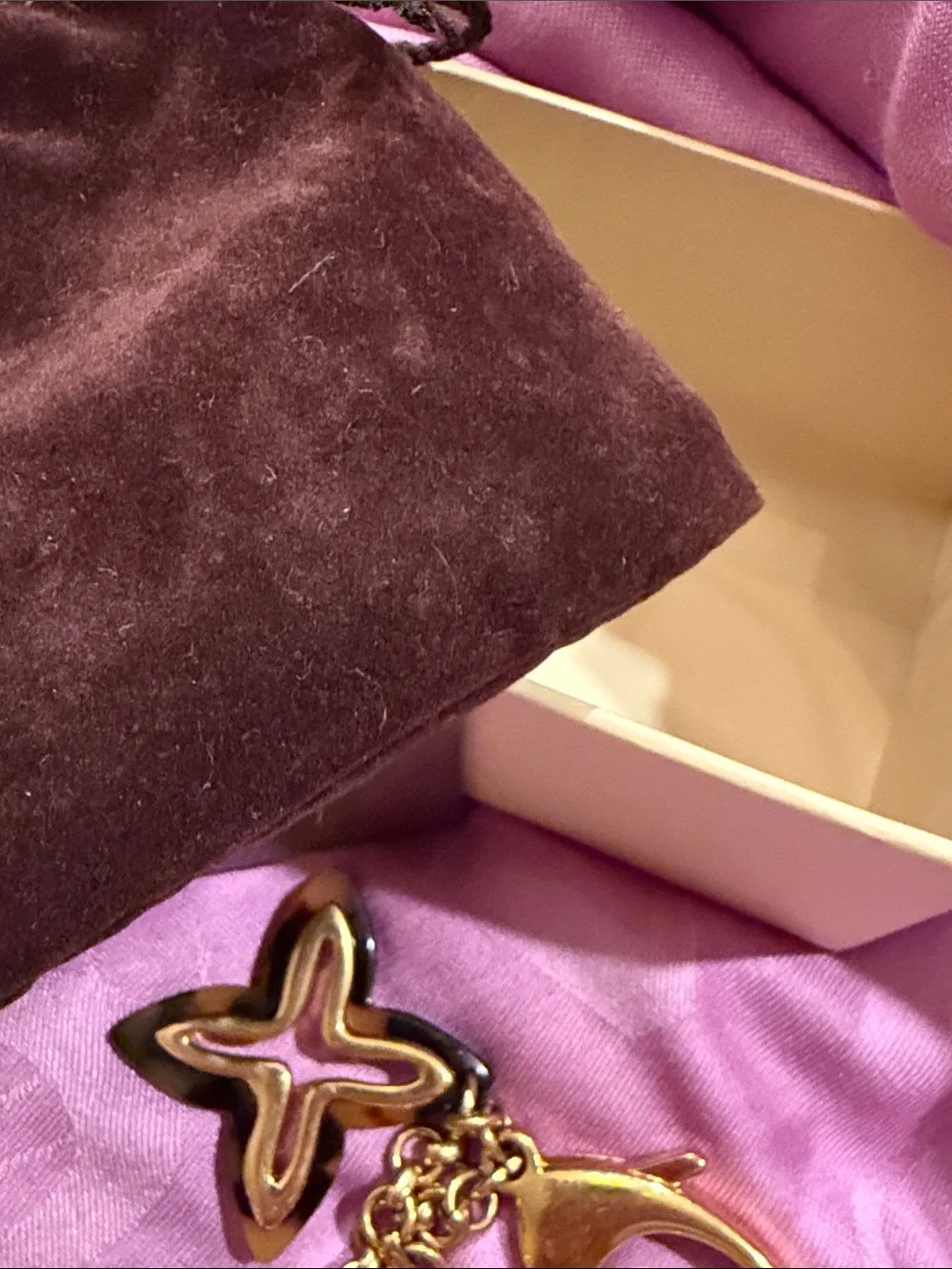 Louis Vuitton Black and Gold Monogram Trio Key Chain Charm